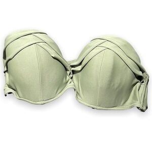 ATMOSPHERE strapless bikini top in olive green in women’s US size 34B